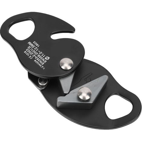 Selbstbremsender Abseilring mit Stoppfunktion, Rettungsring, Kletterausrüstung für 11-12,5 mm Seil (schwarz)