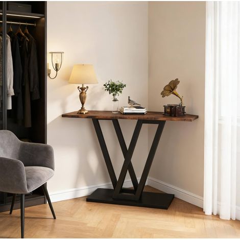 Table console 110x30 cm métal bois noir HAVRYA (1/5)