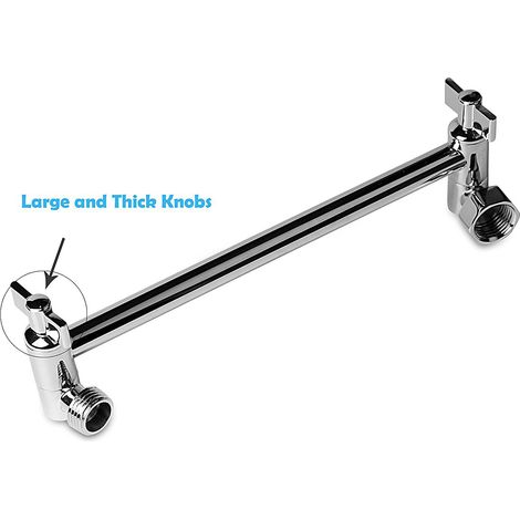 Lntyq Extension de Bras de Douche avec Accessoires, Réglable Fixation Murale Bras de Douche en Laiton pour Salle de Bain Inférieure avec Accessoire Salle de Bain Chromé