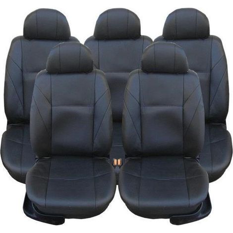 Sitzbezüge für VW Touran, Sharan, Ford Galaxy, Citroën C8, Peugeot 307SW, Citroën C4 Grand Picasso, Ökoleder, schwarz