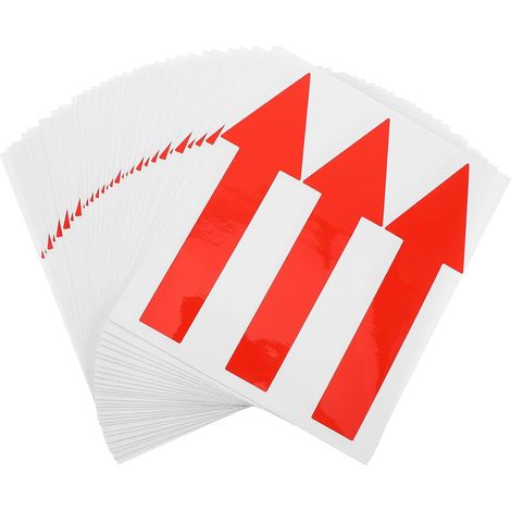 Autocollants Fléchés Rouges 20 CM 90 Pièces Adhésifs d'Avertissement Résistants Imperméables pour Signalisation Sol Industrielle et Bureaux Étiquettes Directionnelles Faciles (1/5)