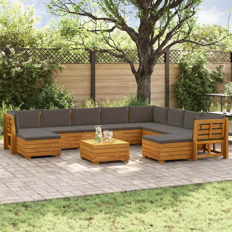 Teenpull – Outdoor-Sofagarnitur 11 Stück Braun Massivholz Akazie (1/5)