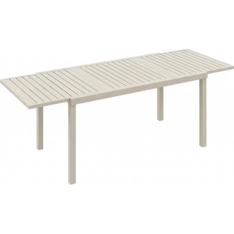 Tavolo da Giardino Allungabile 225x85x75 cm per 6-8 persone in Alluminio con Piano a Doghe Bianco (1/5)