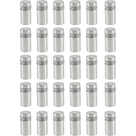 30 entretoises en acier inoxydable de 12 x 22 mm pour supports en verre et fixation d'enseignes - JBMEDIA (1/4)