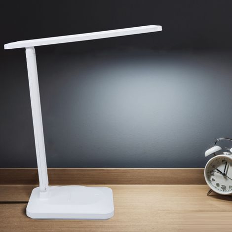 Lampe de bureau pliable multifonctionnelle avec variateur LED progressif, luminosité réglable sur trois niveaux sans fil, protection des yeux, lampe de lecture rechargeable pour les dortoirs étudiants (1/5)