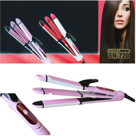Lisseur De Cheveux Professionnel Effet Bouclé Vagues En Céramique Max 220° Sn 720