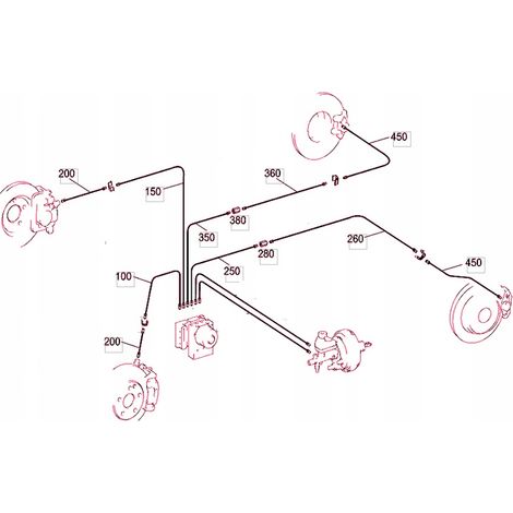 Tubi freno flessibili in Teflon con treccia in acciaio: Mercedes B W246 (1/5)
