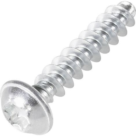 TOOLCRAFT 88202 Vite autofilettante per plastica 2.2 mm 6 mm Impronta T Acciaio zincato 100 pz.