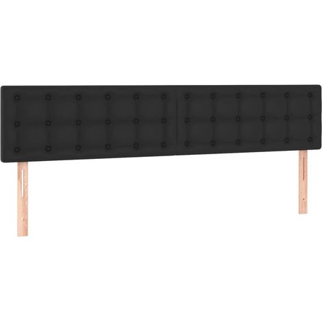 Testiera per dormire accessorio per camera da letto imbottita in 2 parti 100 x 5 x 78/88 cm nero sintetico TDL0206279