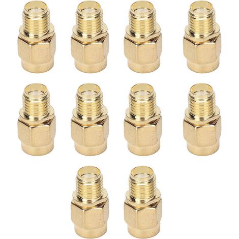 Lot de 10 adaptateurs SMA-JK mâle/femelle pour câble coaxial RF. Connecteurs inclus. (1/5)