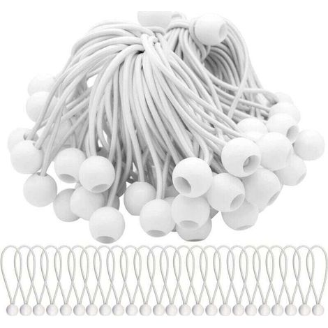 Packung mit 50 elastischen Spannern, elastischen Kordeln mit Kugeln, Bungee-Seilen, elastischen Kugeln für Festzelte, Zelte, Banner und Planen
