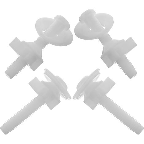 Lot de 4 Boulons de Charnière en Plastique, Blanc (1/5)