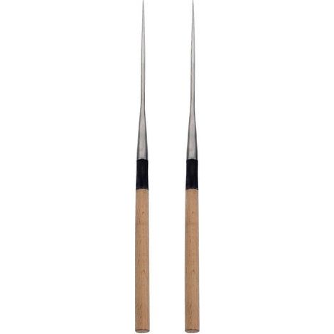 baguettes japonaises à pointe pointue en acier inoxydable pour sashimi, usage professionnel (restaurant japonais)-29.00X1.20X1.20CM-Silver (1/4)