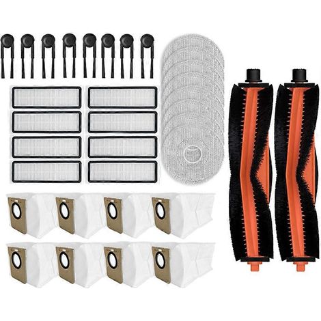 Accessoires et pièces détachées pour aspirateur robot laveur Xiaomi Mijia 5C / OV42CN : brosse principale, filtre HEPA, lingette et sac à poussière. (1/5)