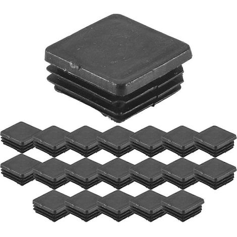 20 bouchons carrés en plastique pour tubes, 25 mm x 25 mm (1/4)