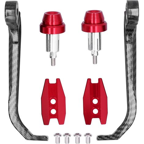 Garde-main moto carbone aluminium alliage universel 22mm rouge (1/5)