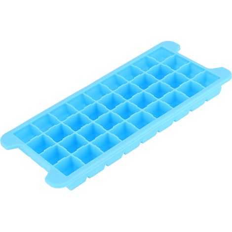 Eiswürfelform mit 36 Fächern und Deckel, stapelbar, auslaufsicheres Silikon, Küchen- und Barzubehör, blau (1/5)