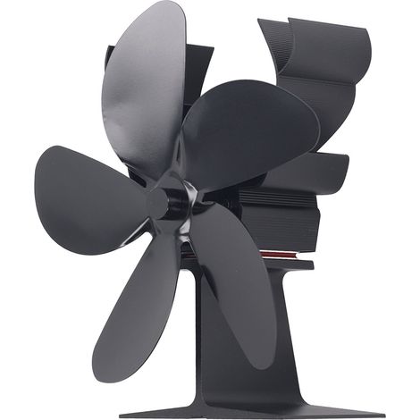 Ventilateur de poêle à bois en alliage d'aluminium, 5 pales silencieuses, dissipation thermique puissante, sans électricité, pour cheminée et insert (1/5)