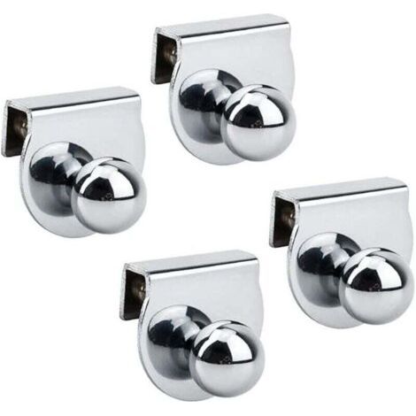 Lot de 4 poignées de porte en verre, sans perçage, pour vitrines, meubles, armoires en verre (1/4)