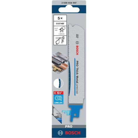 BOSCH 5 Lames de scie sabre PRO Métal 150mm S937HBF - 2608658997