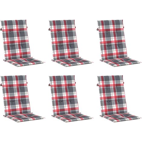 vidaXL Coussins de chaise de jardin à dossier haut lot de 6 120x50x3cm