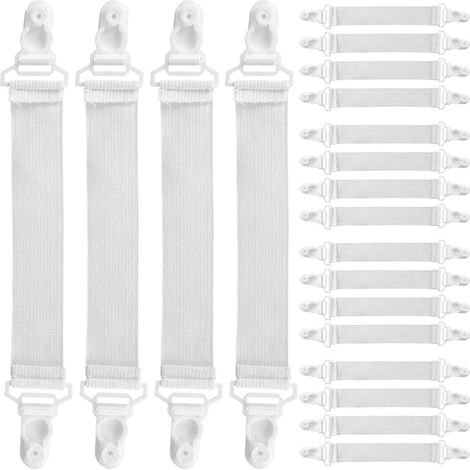 clips 20 pièces de support lit blancs en tissu d'art et toile, tapis robustes pour la décoration (1/5)