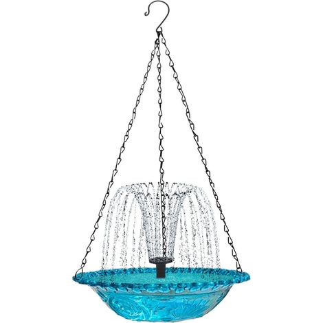 Mangeoire suspendue pour oiseaux, fontaine flottante solaire, fontaine de jardin pour oiseaux, abreuvoir (1/4)