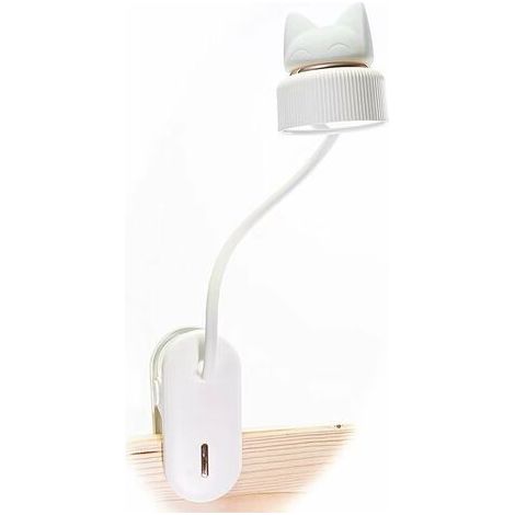 VURAHOME - LAMPE A PINCE flexible avec Veilleuse /Avec batterie rechargeable par USB/Liseuse LED & Lampe de lecture - Blanc (1/5)