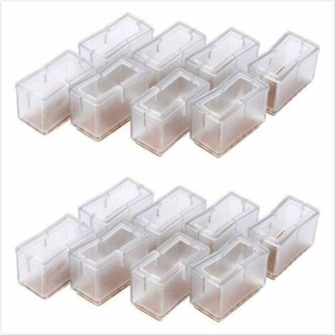 Lot de 8 embouts rectangulaires en silicone pour pieds de meubles – Antidérapants pour sols – Installation facile sans colle – Dimensions 2,4 x 4,5 x 3,1 cm (1/5)