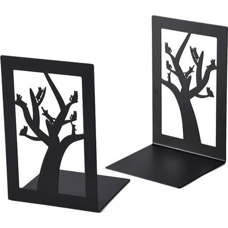 Set di 2 fermalibri decorativi in ferro a forma di L. Fermalibri in metallo traforato. Antiscivolo e antiruggine, ideali per casa, ufficio e altro ancora. (1/5)