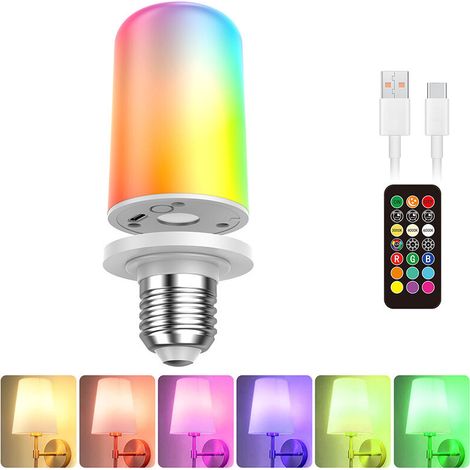 Ampoule LED, rechargeable, à intensité variable, 3 températures de couleur, avec télécommande, culot E27, IP44 (1/5)