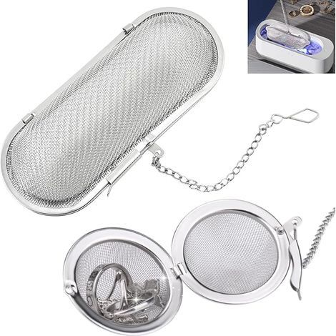 2pcs Paniers De Nettoyage Avec Serrure Pour Nettoyeur À Ultrasons, Bac A Ultrasons, Maille Fine En Acier Inoxydable,Idéal Pour Bijoux Et Petites Pièces De Montre (1/5)