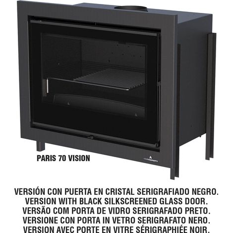 BRICOSOL ESTUFA DE LEÑA INSERTABLE BRONPI CON TURBINAS MODELO PARIS-70 VISION (1/4)