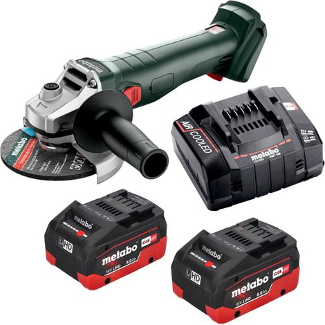 Meuleuse d'angle sans fil Metabo W 18 7-125 18 V 125 mm + 2 batteries LiHD 8,0 Ah + chargeur (1/5)
