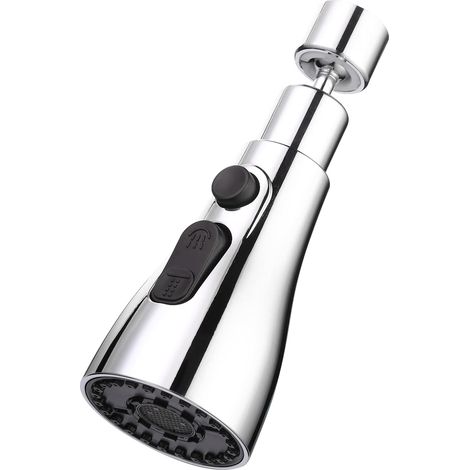 Tête de pulvérisation pour robinet d'évier de cuisine Adaptateur de bec pivotant à 360° pour un diamètre de 16 mm à 24 mm 3 modes d'aérateur, buse de rehausseur pour cuisine, salle de bain (1/5)