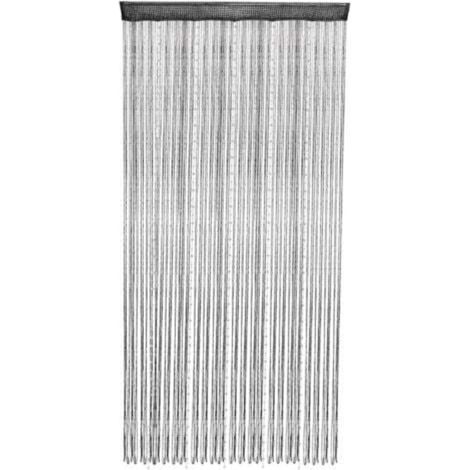 [JAMAIS UTILISÉ] Rideau de perles, rideau de fil crypté en perles de cristal, rideau de porte à pompons pour placard, rideau de porte pour porte, décoration intérieure suspendue 1 x 2 m / 39 x 79 (noi (1/4)