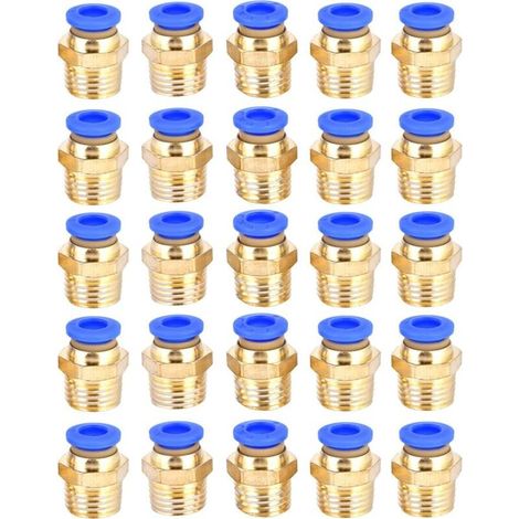 Lot de 25 raccords rapides G1/4 pc6-02 pour tuyau et outils pneumatiques-