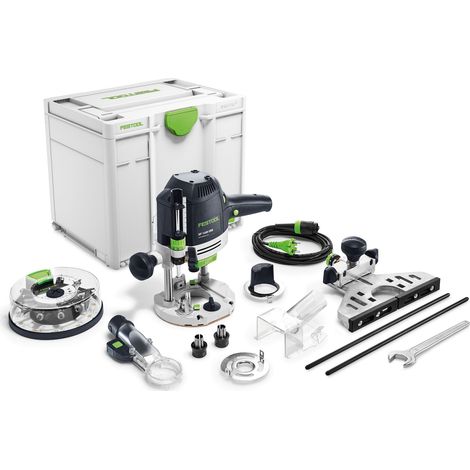 Festool Oberfräse OF 1400 EBQ-Plus-Box mit Lichtmodull und Fräserbox im Systainer