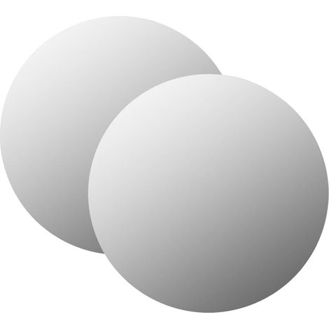 Lot de 2 Miroirs Muraux Ronds en Verre Poli – Diamètre 50 cm – Décoration Intérieure pour Salon et Chambre (1/5)