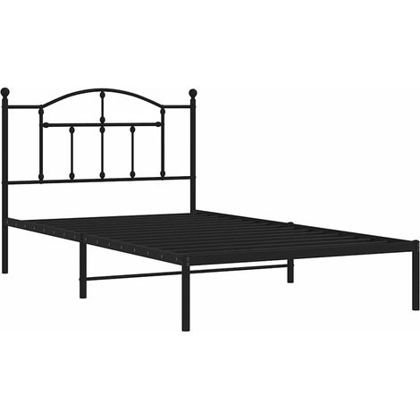 Estructura cama sin colchón con cabecero metal negro 100x200 cm vidaXL (1/4)