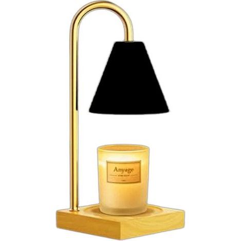 Lampe à bougie d'aromathérapie - Variateur d'intensité standard européen (sans bougie) - Socle en chêne noir (1/5)