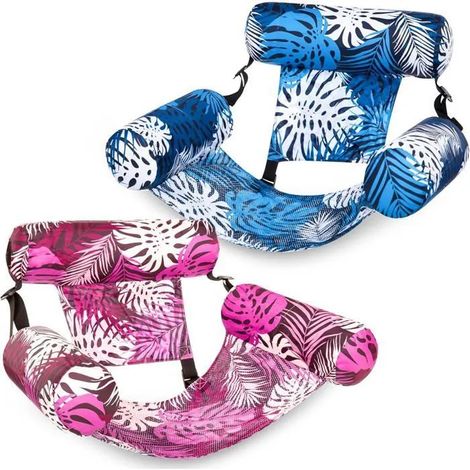 Bouées Gonflables pour Adultes,Lot de 2 Chaises Longues Flottantes, Piscine Gonflables pour Adultes,Chaise Flottante pour Fêtes (1/5)
