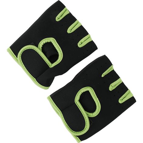 Gants de sport respirants sans doigts, antidérapants, avec support de poignet ajustable, GreenM (1/5)