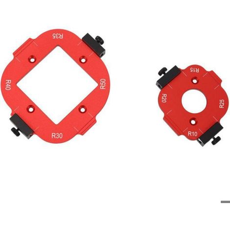 Gabarit Defonceuse - Gabarit Cercle Bois - Pour Arrondir Coins - R10 R15 R20 R25 R30 R35 R40 R50 - Lot de 2 (1/2)