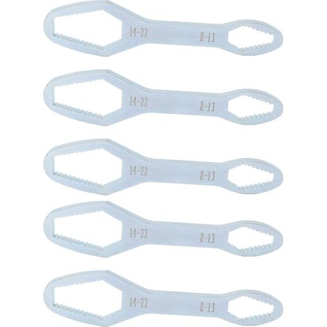 Doppelmaulschlüssel 8-22 mm, 160 mm, 5er-Set, legierter Stahl, selbstspannend, Mehrzweckwerkzeug, silberverzinkt, universell einsetzbar. (1/5)