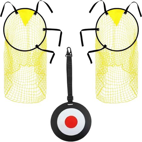 Lot de 3 bacs supérieurs de cibles de football avec filet de but, équipement d'entraînement de football portable avec sangles réglables, entraînement de précision de tir de football pour les coups (1/5)
