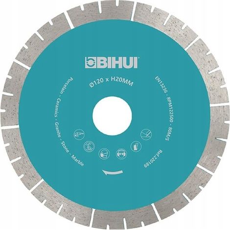 CUCHILLA DE AZULEJOS BIHUI DIAMOND PARA CORTADORA AUTOMÁTICA DE AZULEJOS 120MM DCBS120