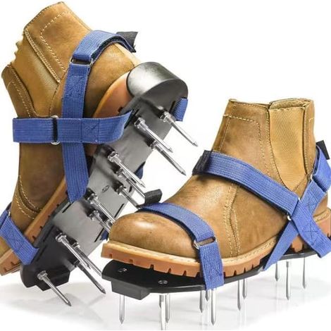 Aérateurs de gazon avec boucle robuste - Crampons et aérateurs de sol pour l'aération du gazon - Machine de coupe et d'aération du gazon pré-assemblée - bleu (1/3)