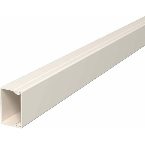 OBO Bettermann Goulotte murale et de plafond avec perforation au fond 40x40x2000 polychlorure de vinyle blanc crème RAL 9001, 6025412 (1/2)