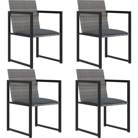 vidaXL Set da Pranzo da Giardino 5 pz con Cuscini in Polyrattan Grigio